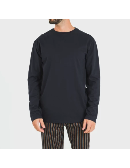 Pijama hombre franela Raya Vermont azul marino Pijama hombre franela Raya Vermont azul marino