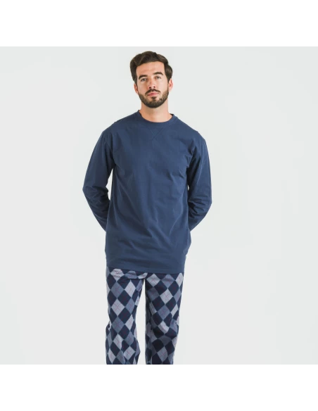 Pijama hombre franela Darsiriki azul Pijama hombre franela Darsiriki azul