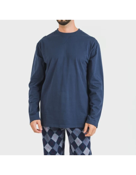 Pijama hombre franela Darsiriki azul Pijama hombre franela Darsiriki azul