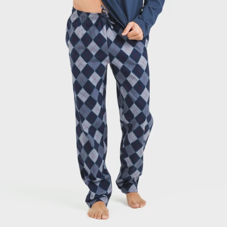 Pijama hombre franela Darsiriki azul