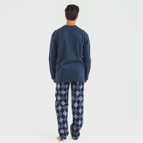 Pijama hombre franela Darsiriki azul