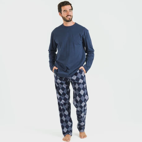 Pijama hombre franela Darsiriki azul