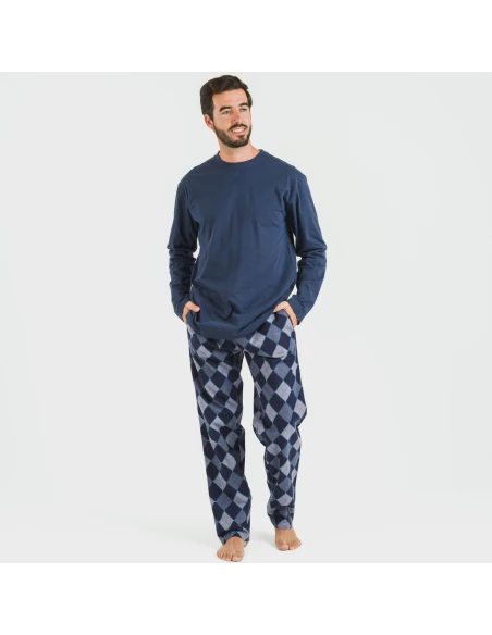 Pijama hombre franela Darsiriki azul Pijama hombre franela Darsiriki azul