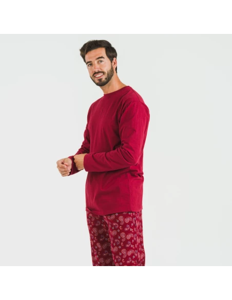 Pijama hombre franela Phylis burdeos Pijama hombre franela Phylis burdeos