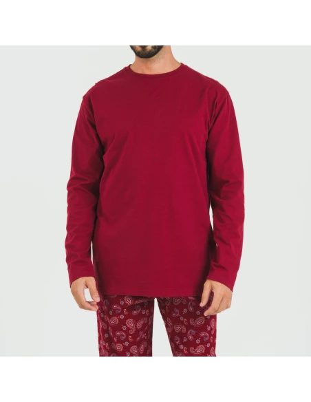 Pijama hombre franela Phylis burdeos Pijama hombre franela Phylis burdeos
