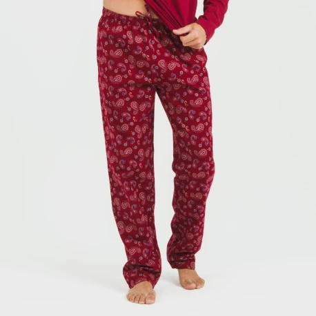 Pijama hombre franela Phylis burdeos