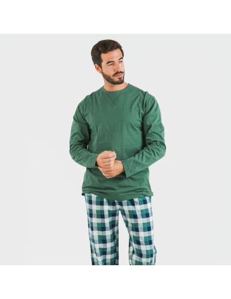 Pijama hombre franela Cuadro Ferni verde Pijama hombre franela Cuadro Ferni verde