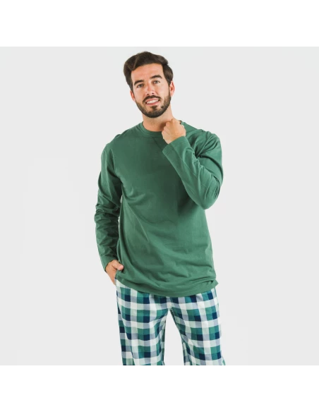 Pijama hombre franela Cuadro Ferni verde Pijama hombre franela Cuadro Ferni verde