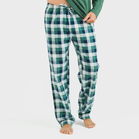 Pijama hombre franela Cuadro Ferni verde