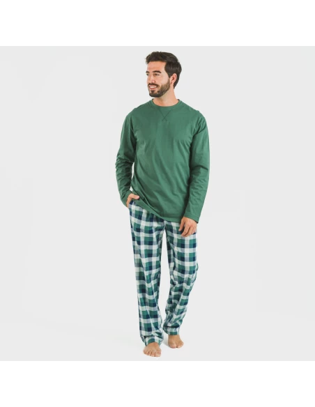 Pijama hombre franela Cuadro Ferni verde Pijama hombre franela Cuadro Ferni verde