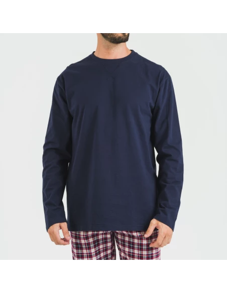 Pijama hombre franela Cuadro Sergio azul marino Pijama hombre franela Cuadro Sergio azul marino