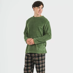 Pijama coral hombre Cuadro Frankurt verde caceria