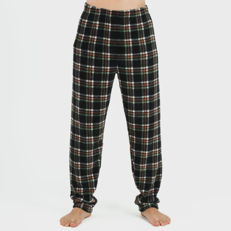 Pijama coral hombre Cuadro Frankurt verde caceria
