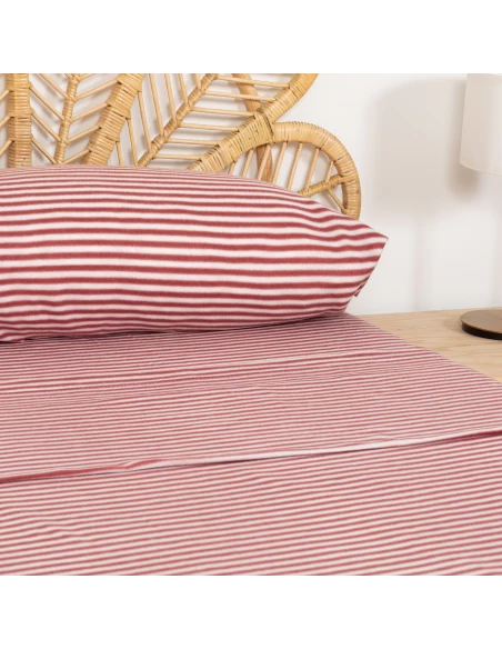 Juego de sábanas pirineo Raya Leto burdeos