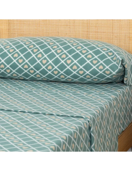 Juego de sábanas pirineo Ilenia verde seco Juego de sábanas pirineo Ilenia verde seco