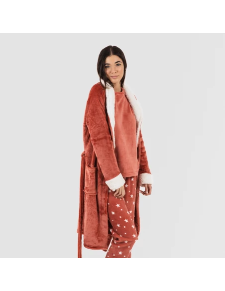 Bata terciopelo sherpa lisa Bata terciopelo sherpa lisa