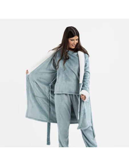 Bata terciopelo sherpa lisa Bata terciopelo sherpa lisa