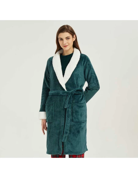 Bata terciopelo sherpa lisa Bata terciopelo sherpa lisa