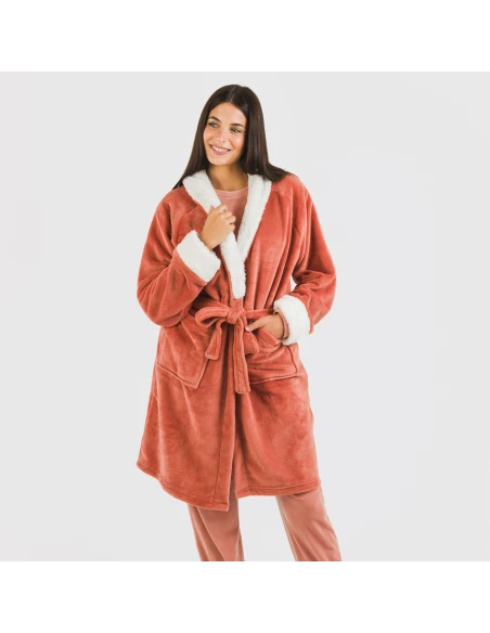 Bata terciopelo sherpa lisa Bata terciopelo sherpa lisa