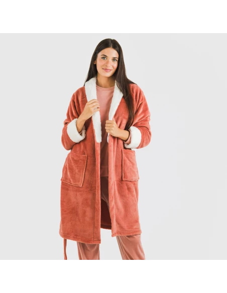 Bata terciopelo sherpa lisa Bata terciopelo sherpa lisa