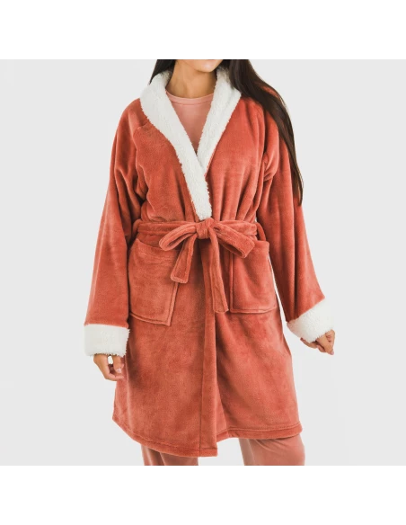 Bata terciopelo sherpa lisa Bata terciopelo sherpa lisa