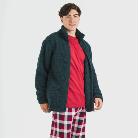 Sudadera sherpa hombre lisa