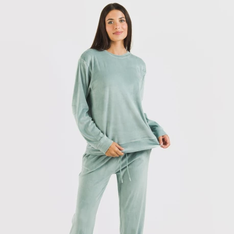 Pijama largo Velvet liso