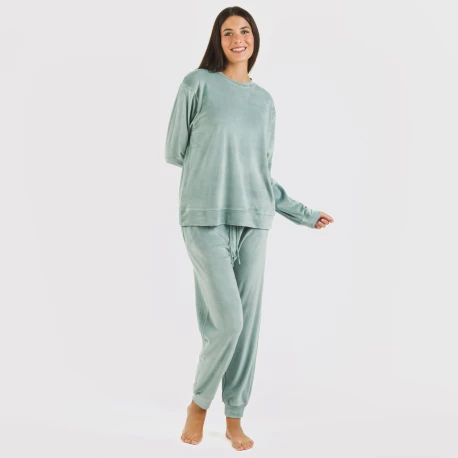 Pijama largo Velvet liso