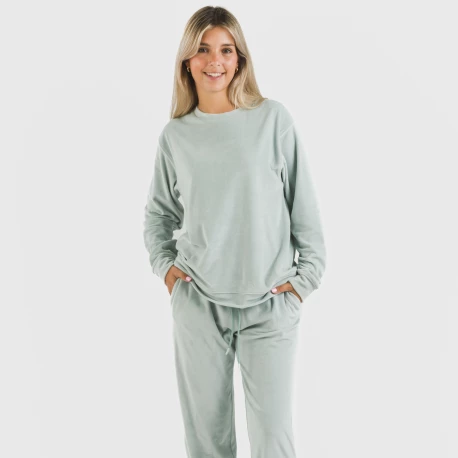 Pijama largo Velvet liso