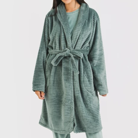 Bata terciopelo Raya lisa