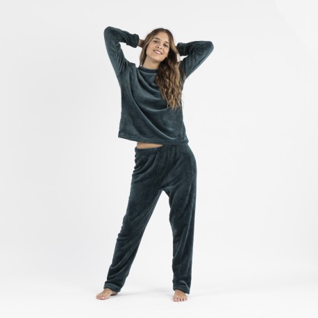 Pijama terciopelo liso