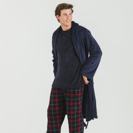 Bata coral hombre lisa