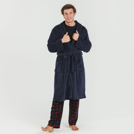 Bata coral hombre lisa