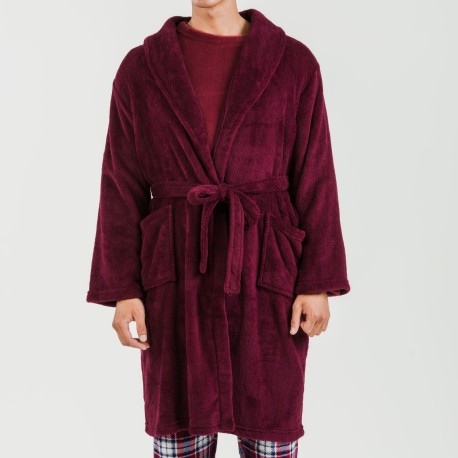 Bata coral hombre lisa