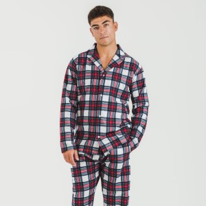 Pijama franela con solapa hombre Cuadro Celestia 2