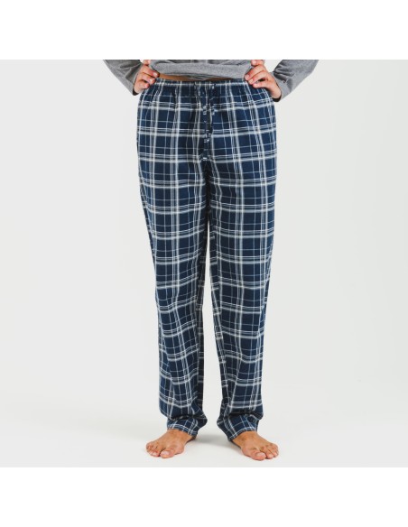 Pijama hombre franela Cuadro Brais gris mezcliyado Pijama hombre franela Cuadro Brais gris mezcliyado