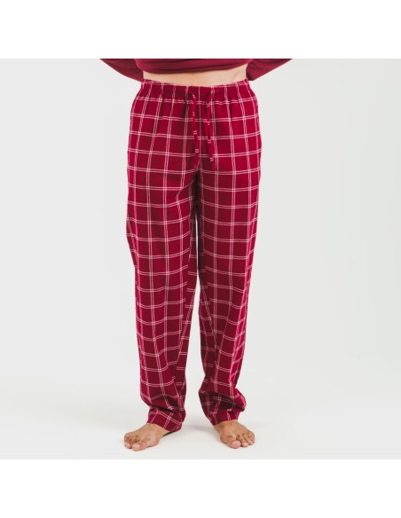 Pijama hombre franela Cuadro Nitari burdeos Pijama hombre franela Cuadro Nitari burdeos