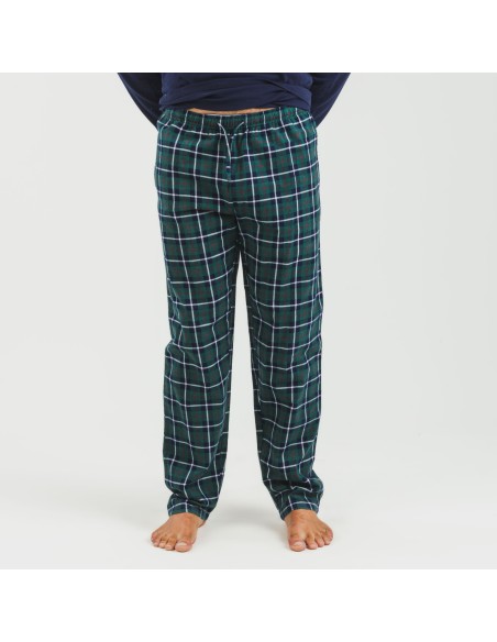 Pijama hombre franela Cuadro Ruz azul marino Pijama hombre franela Cuadro Ruz azul marino