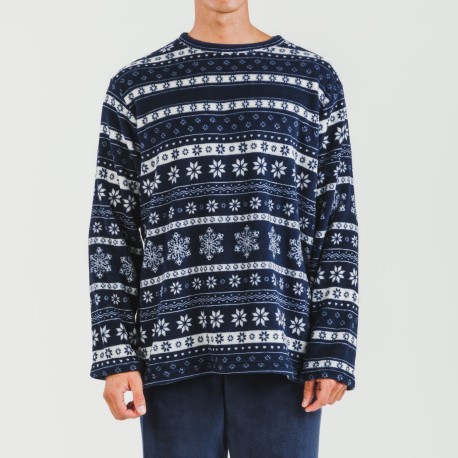 Pijama coral hombre Delancey azul marino