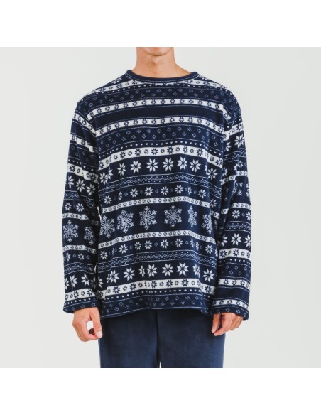 Pijama coral hombre Delancey azul marino