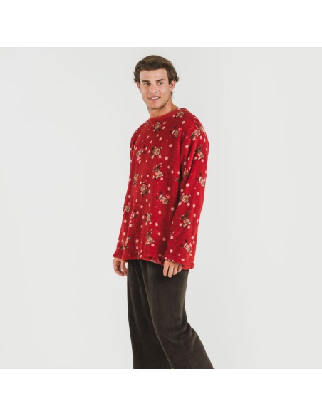 Pijama coral hombre Rodolfo rojo Pijama coral hombre Rodolfo rojo