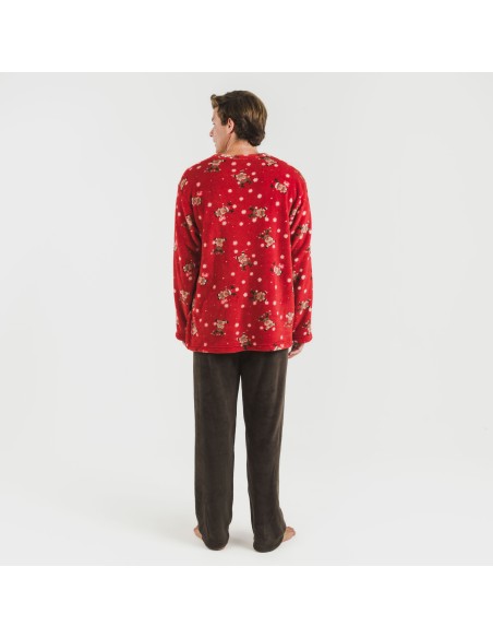 Pijama coral hombre Rodolfo rojo Pijama coral hombre Rodolfo rojo