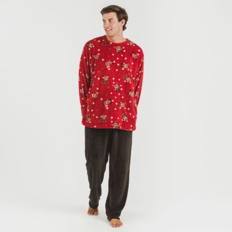 Pijama coral hombre Rodolfo rojo