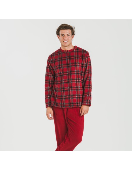 Pijama coral hombre Nicolas rojo Pijama coral hombre Nicolas rojo