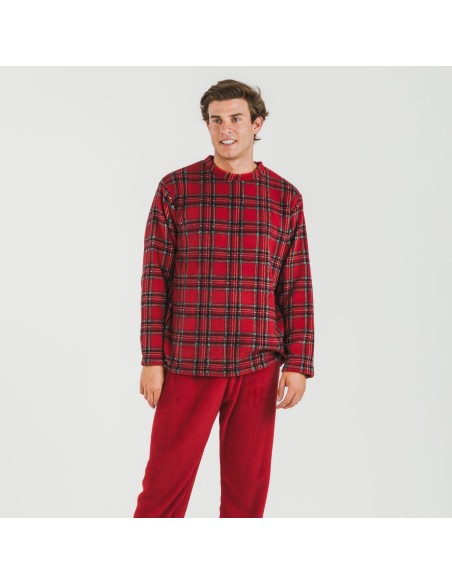 Pijama coral hombre Nicolas rojo Pijama coral hombre Nicolas rojo