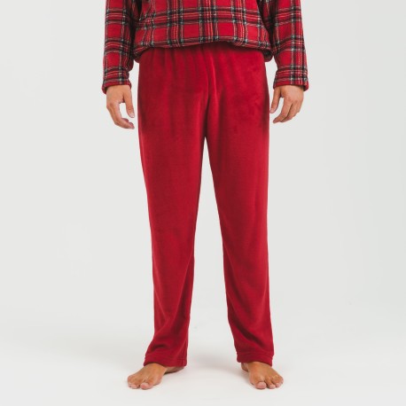 Pijama coral hombre Nicolas rojo