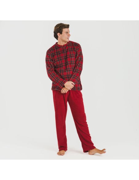 Pijama coral hombre Nicolas rojo Pijama coral hombre Nicolas rojo