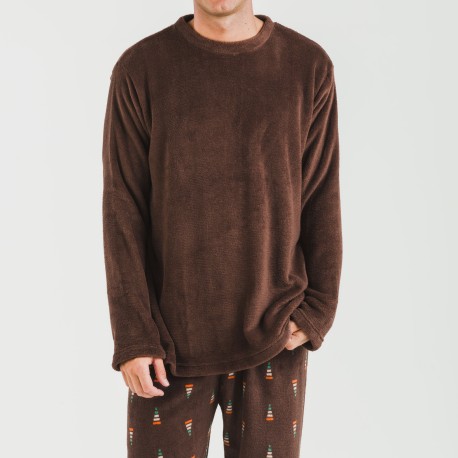 Pijama coral hombre Pelayo marrón