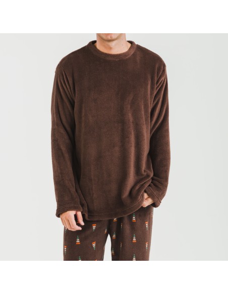 Pijama coral hombre Pelayo marrón Pijama coral hombre Pelayo marrón