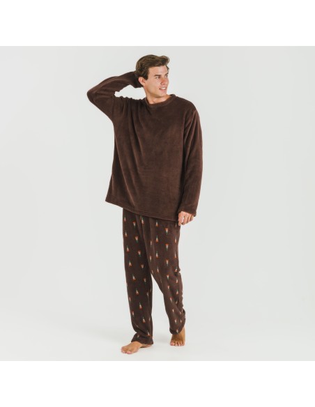 Pijama coral hombre Pelayo marrón Pijama coral hombre Pelayo marrón